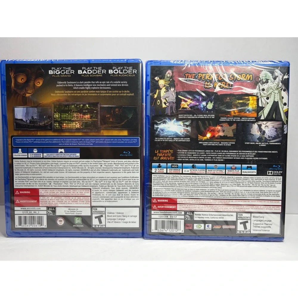 PS4 Game Bundle Oddworld Soulstorm & Naruto Shippuden Ultimate Ninja Storm 4 New